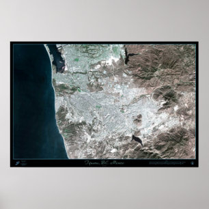 Affiche satellite de Tijuana (Basse Californie) Me