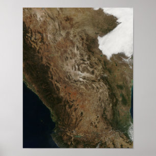 Affiche Satellite view of the landscape of central Mexi