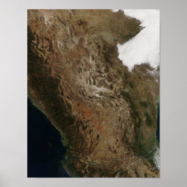 Affiche Satellite view of the landscape of central Mexi (Devant)