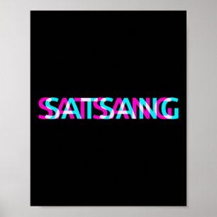 Affiche Satsang Yoga Chakra Méditation Spirituel Lune Chil