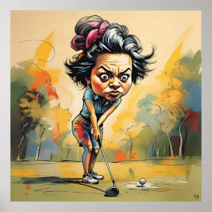 Affiche S'Attaquer À La Boule - Grand Art De Golf Imprimer