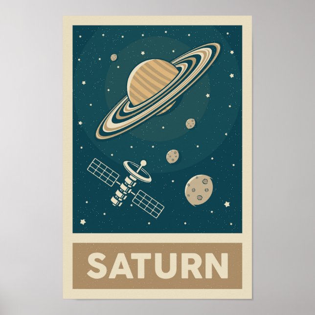 Affiche Saturn Retro Galaxy Satellite (Devant)