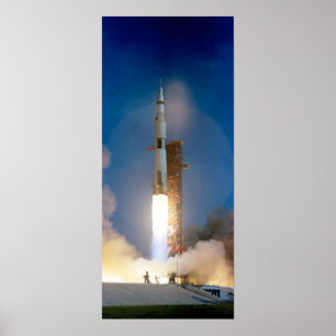 Affiche Saturn V Lancement Lune Mission