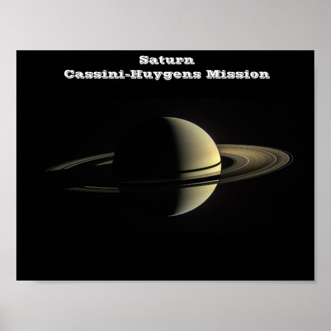 Affiche Saturne de la NASA par la mission Cassini-Huygens (Devant)