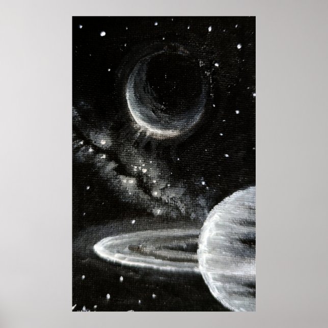 Affiche Saturne et Encelade (Devant)