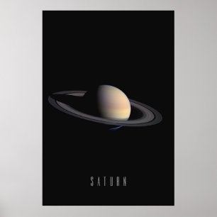 Affiche Saturne - Le géant et bijou annelé de notre Solair
