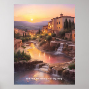 Affiche Saturnia Hot Springs Toscane Italie Sunset