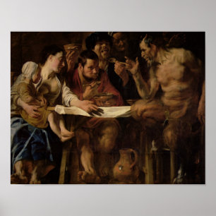 Affiche Satyre et paysan, 1620