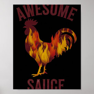 Affiche Sauce Incroyable Coq Sauce de Poulet Hommes Femmes