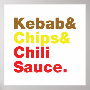 Affiche Sauce Kebab & Chips & Chili.