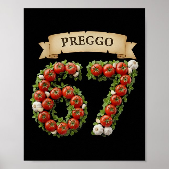 Affiche Sauce Preggo Mème Drôle 67 Costume Langue Gen Alph (Devant)