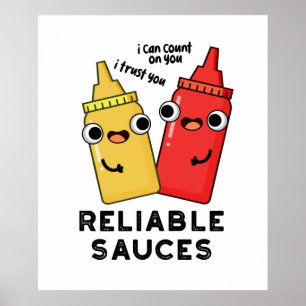 Affiche Sauces Fiables Funny Food Pun