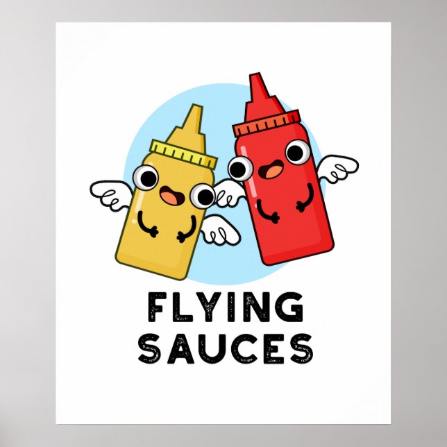 Affiche Sauces volantes Funny Food Pun (Devant)