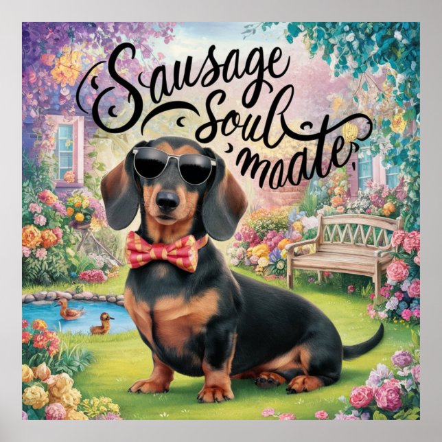 Affiche Saucisse Dachshund Soulmate (Devant)