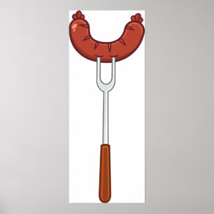 Affiche Saucisse Sur Une Fourche