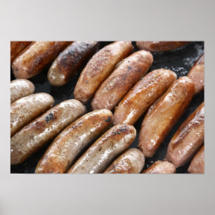 Affiche Saucisses au barbecue