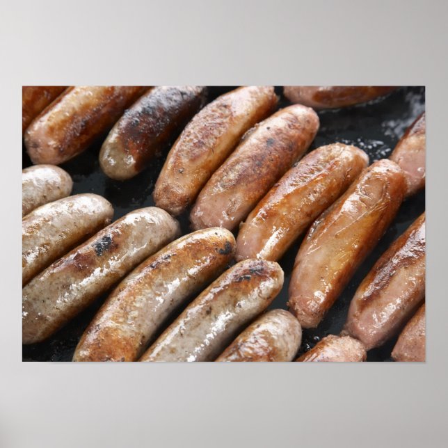 Affiche Saucisses au barbecue (Devant)