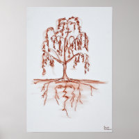 Saule de pleur avec coeur et âme