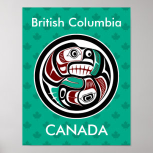 Affiche Saumon de Otter rouge amérindien