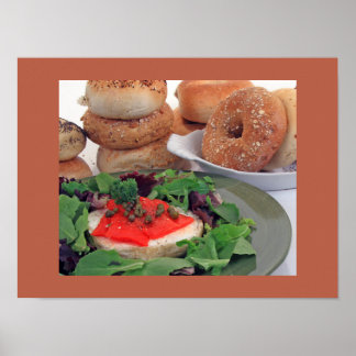 Affiche Saumon Fumé Sur Bagel Petit Déjeuner r (Semi-Brill