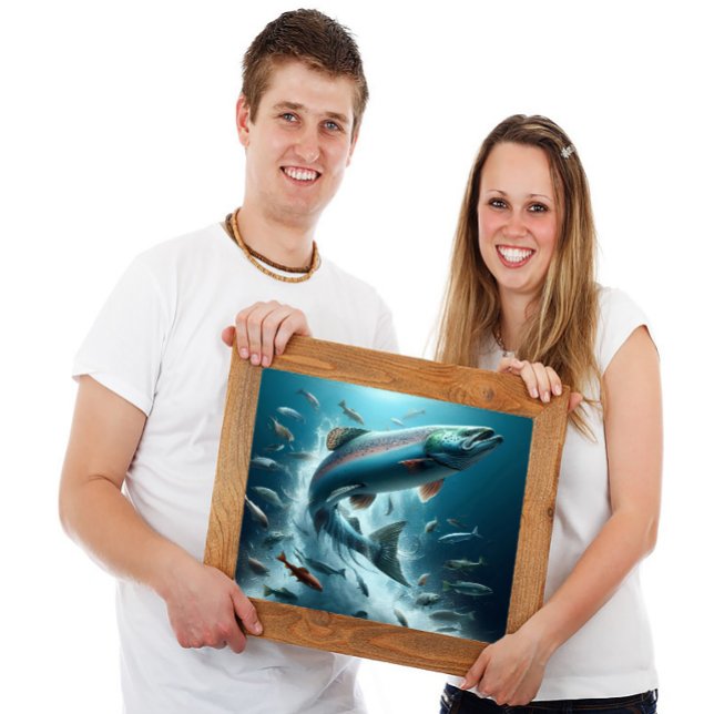 Affiche Saumon majestueux pendant la Danse Lune 24x18 (Créateur téléchargé)