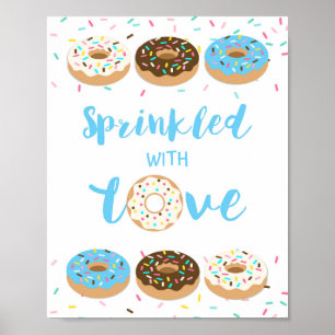 Affiche Saupoudré de Baby shower d'amour Signe bleu beigne