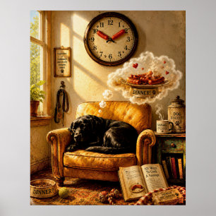 Affiche Sausage O’Clock Dreamtime – Art canin surréaliste