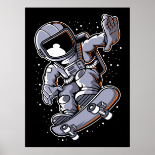 Affiche Saut à skateboard Astronaut