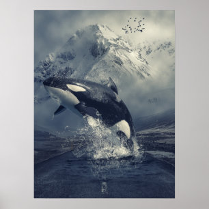 Affiche Saute-baleine sauvage