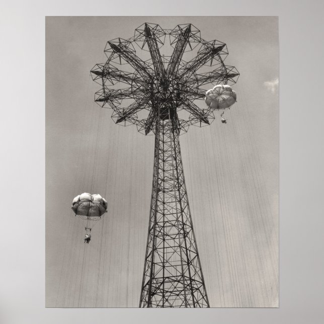 Affiche Saute en parachute sur l'île Coney (Devant)