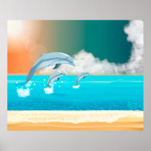Affiche Sauter les dauphins
