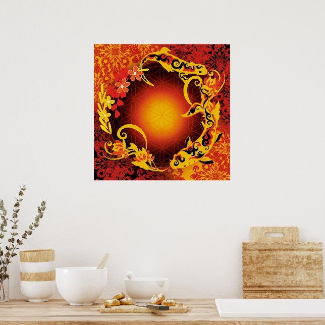 Affiche sauterelle Fleur de vie (Cuisine)