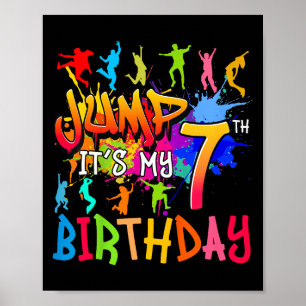 Affiche Sautons C'est Mon Anniversaire 7 Ans Tremplin Anni
