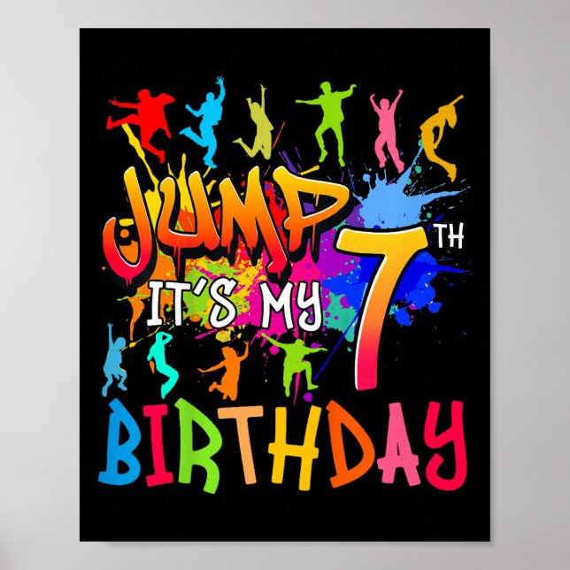 Affiche Sautons C'est Mon Anniversaire 7 Ans Tremplin Anni (Devant)