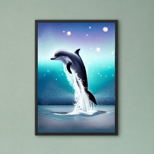 Affiche Sauts De Dauphins Dans L'Océan