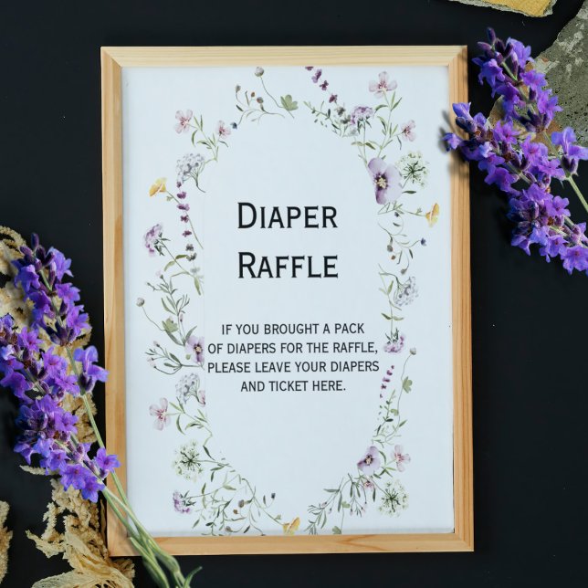 Affiche Sauvage fleurs de jardin Baby Diaper Signe Raffle (Créateur téléchargé)