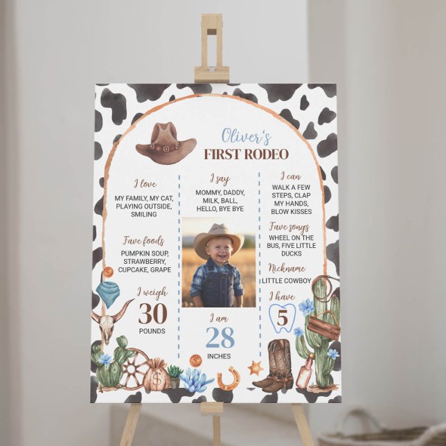 Affiche Sauvage Ouest Cowboy Premier anniversaire Jalon (Créateur téléchargé)