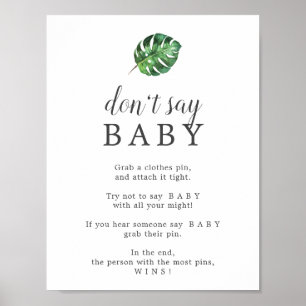 Affiche Sauvage Palm Tropical Ne pas dire Baby Game Sign
