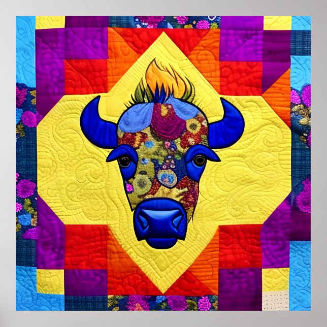 Affiche Sauvage West Bison Quilt Comme Design (Devant)