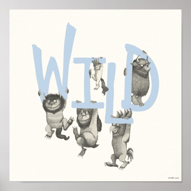 Affiche SAUVAGE | Wild Things et Max - Bleu (Devant)