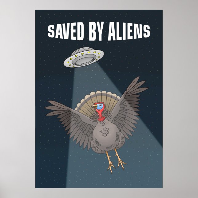 Affiche Sauvé par des extraterrestres à Thanksgiving (Devant)