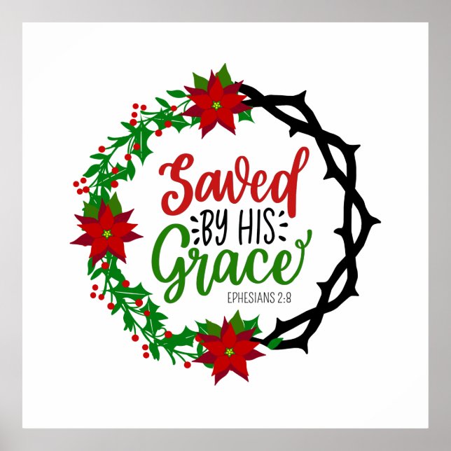 Affiche Sauvé par Sa Grace Christmas Wreath (Devant)