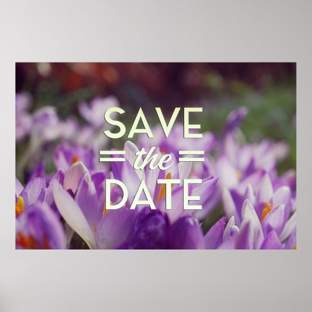 Affiche Sauvegarder la date Fleur violette (Devant)