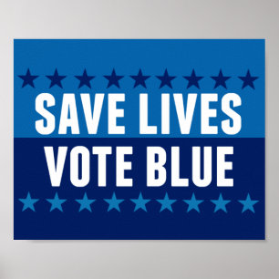 Affiche Sauver des vies Voter bleu