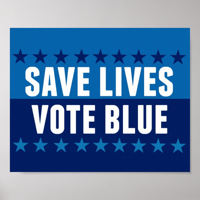 Affiche Sauver des vies Votez Bleu (Devant)
