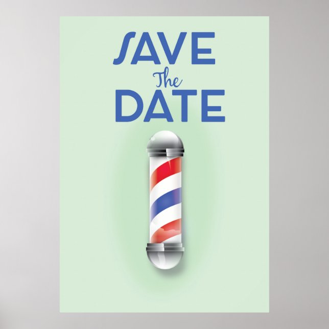 Affiche Sauver la Date Salon de Coiffure Vintage (Devant)