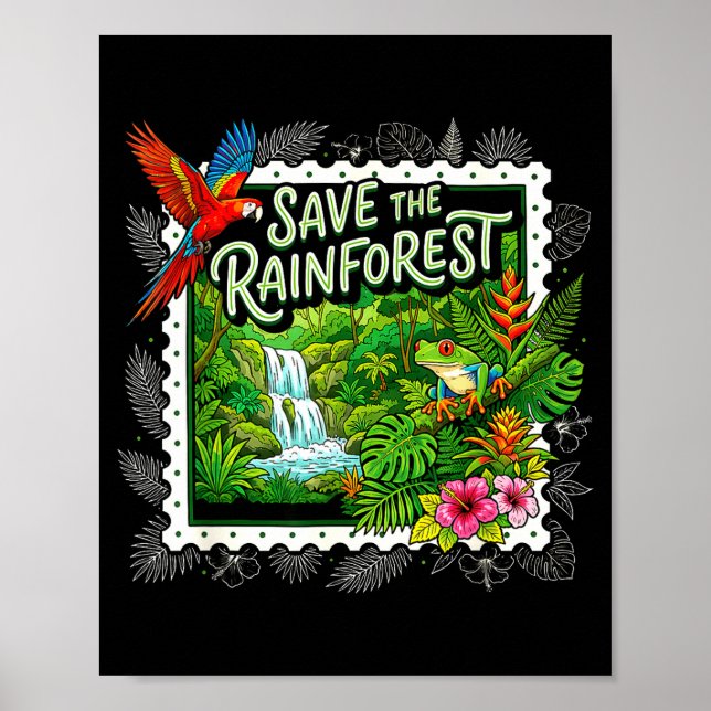 Affiche Sauver la grenouille arboricole de la forêt tropic (Devant)