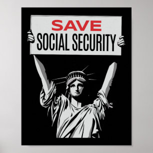 Affiche Sauver la sécurité sociale - Statue de la Liberté