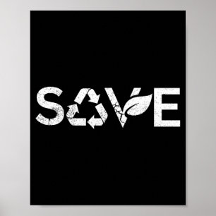 Affiche Sauver La Terre Symbole De Recyclage Terre Écologi