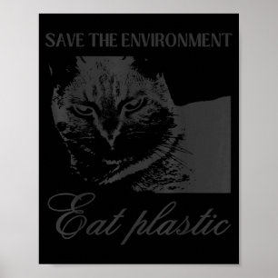 Affiche Sauver l'environnement manger du plastique mème de